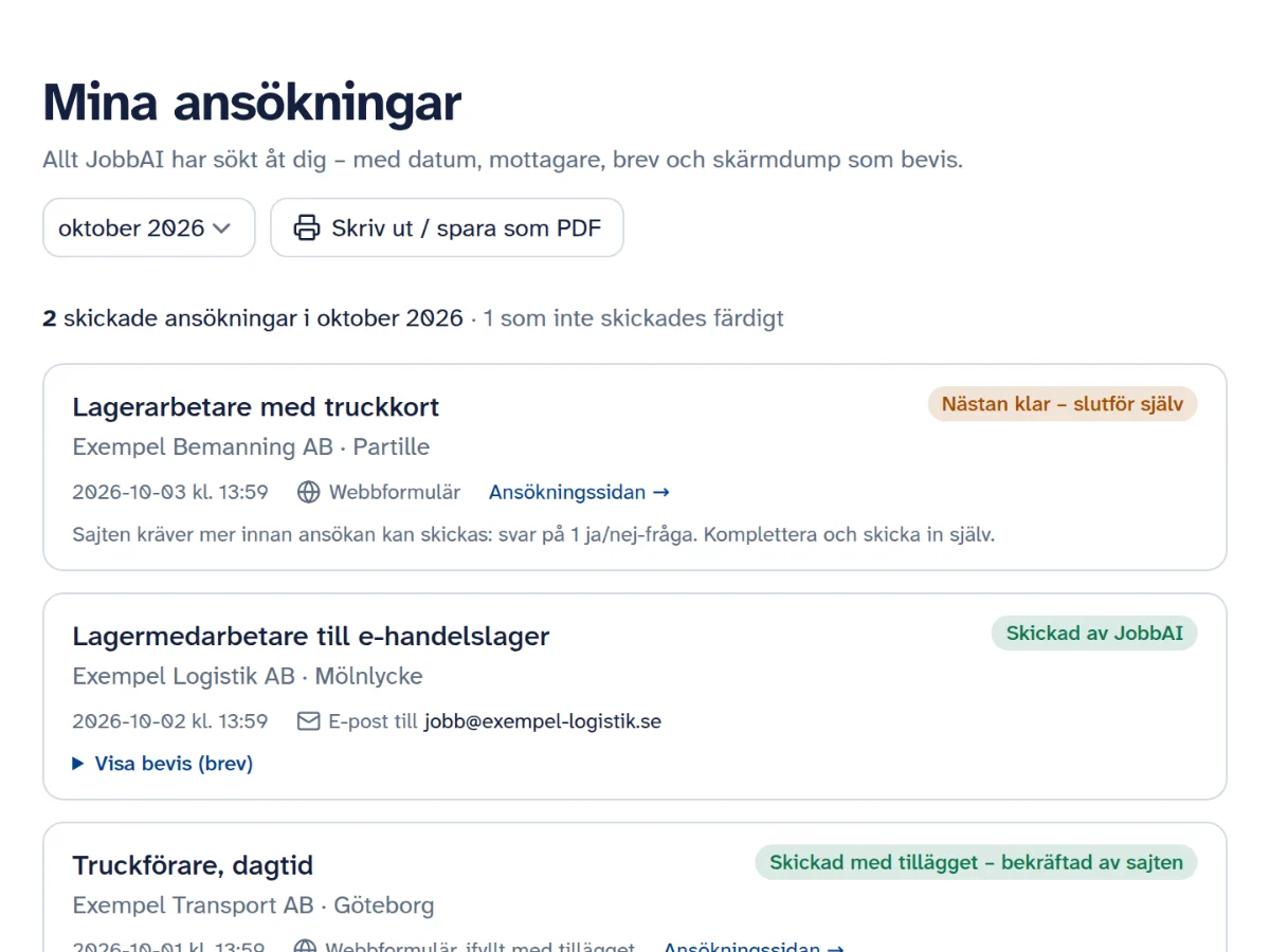 Allt sparas som bevis